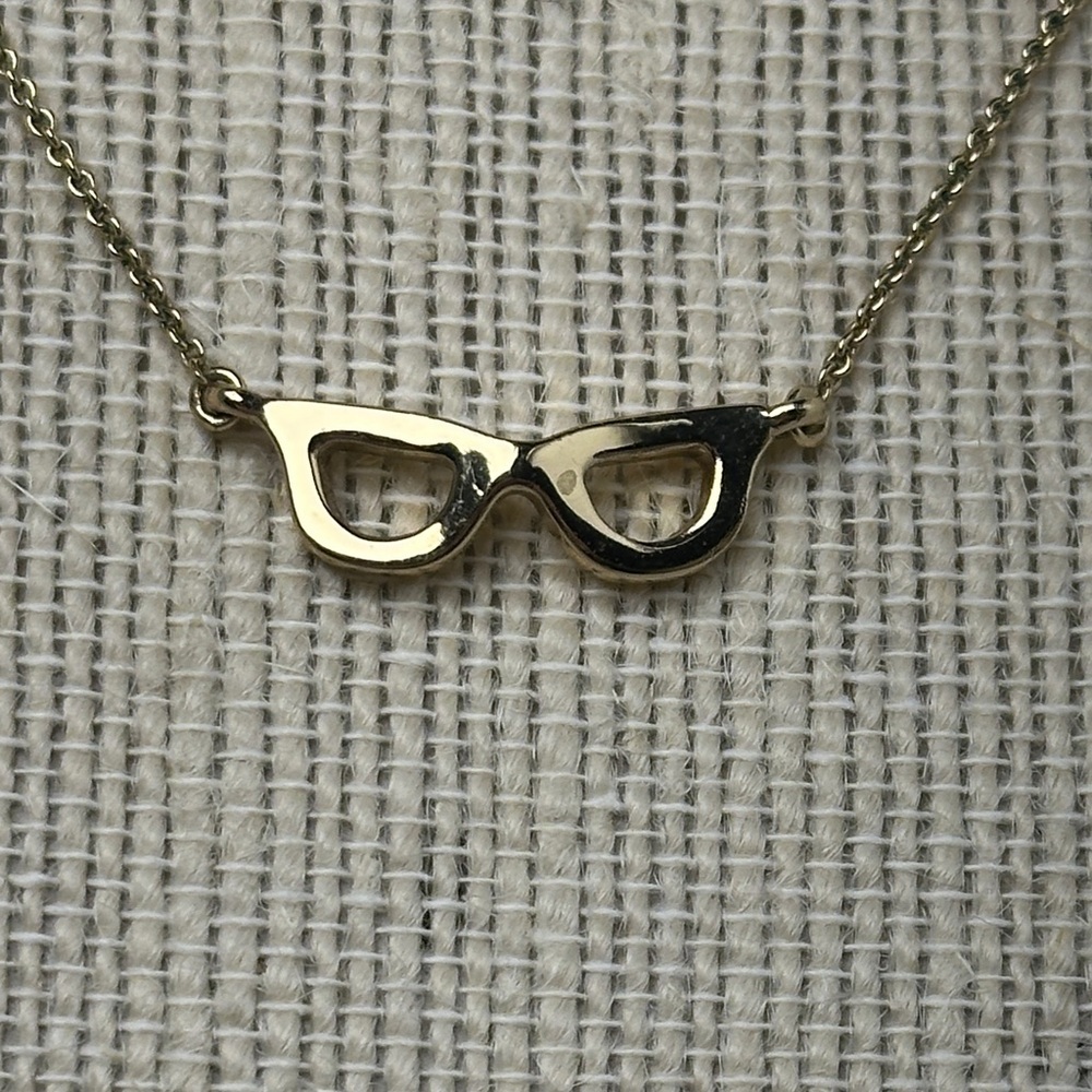 Kate Spade Gold Tone Glasses Charm Necklace – 16” with 3” Extender - Picture 3 of 5